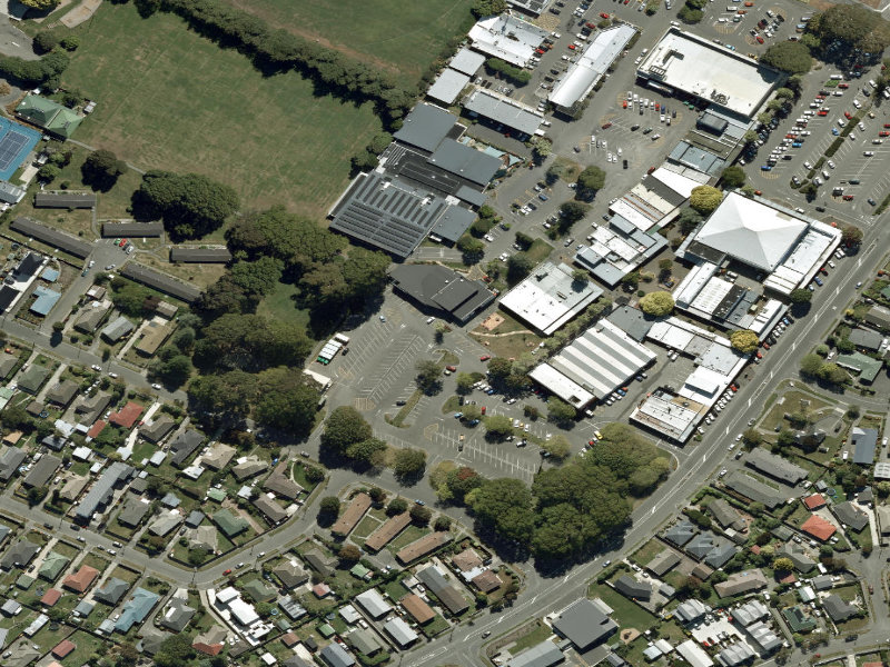 aerial view of Ōrauwhata: Bishopdale Library And Community Centre and the ground around it