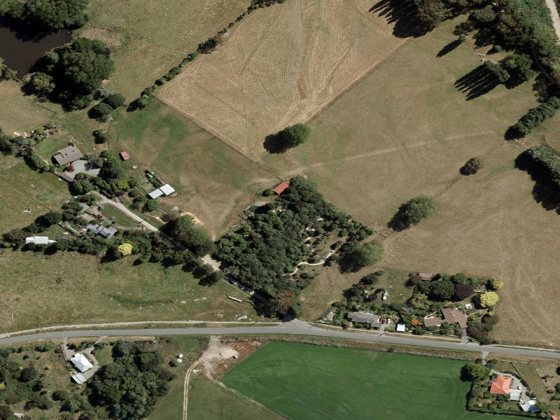 aerial view of Maori Cemetery, Te Huruhura Road, Waimate and the ground around it