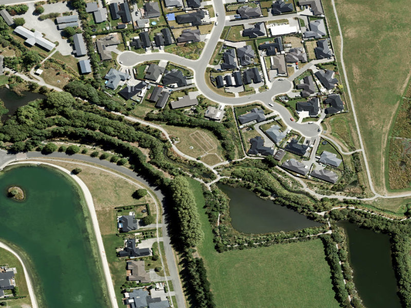 aerial view of Historic St -  Treatment Ponds, 165b Northbrook Road and the ground around it