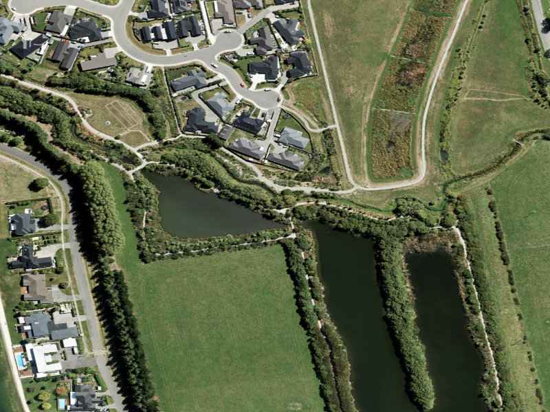 aerial view of 2 X Historic Gate Valve - Structures Both Sides Of Path and the ground around it