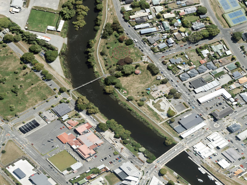aerial view of Memorial To West and the ground around it