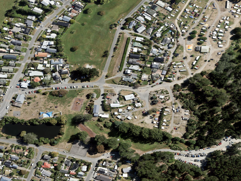 aerial view of Beside Motor Camp Entrance and the ground around it