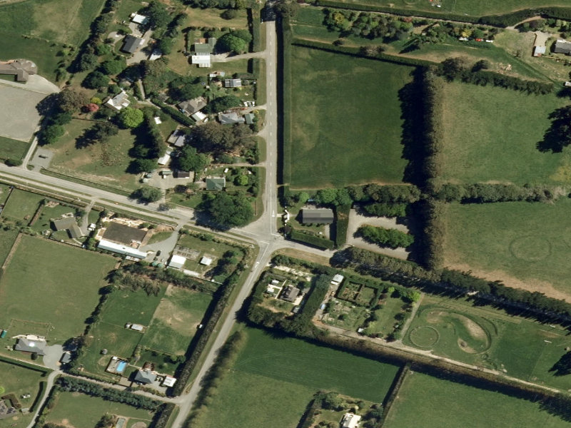 aerial view of Archway - Under Repairs Eq Damage and the ground around it