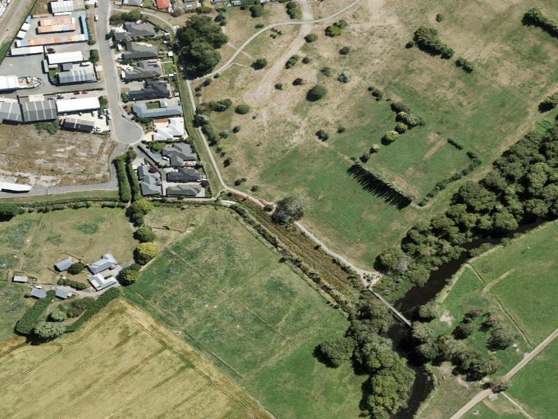 aerial view of Historic Railway Bridge Remains and the ground around it