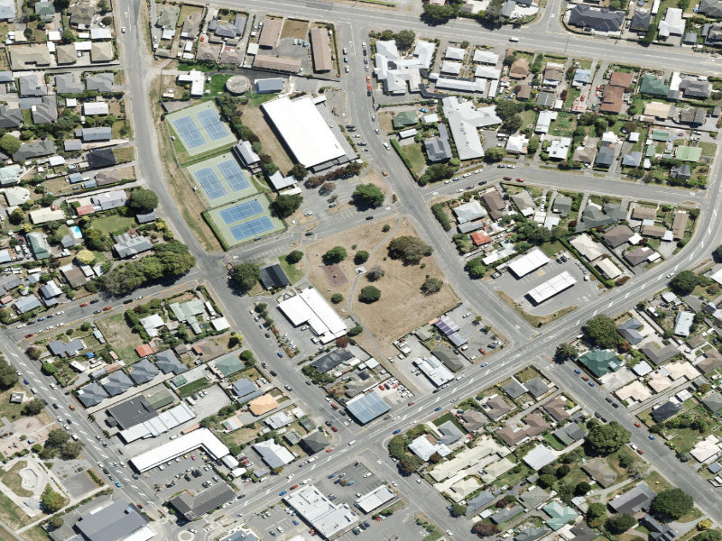 aerial view of Darnley Square - Memorial To South and the ground around it