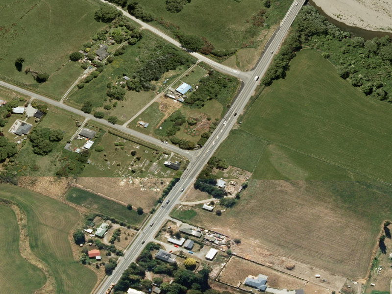 aerial view of Arowhenua War Memorial and the ground around it