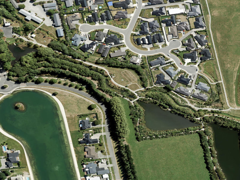 aerial view of Historic Piping - Structures South-east Of Treatment Plant, 165b Northbrook Road and the ground around it