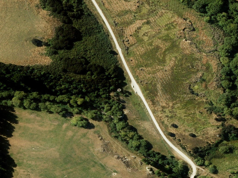 aerial view of Kakahu Lime Kiln and the ground around it