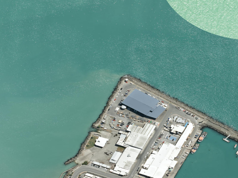 aerial view of Lost At Sea Memorial and the ground around it
