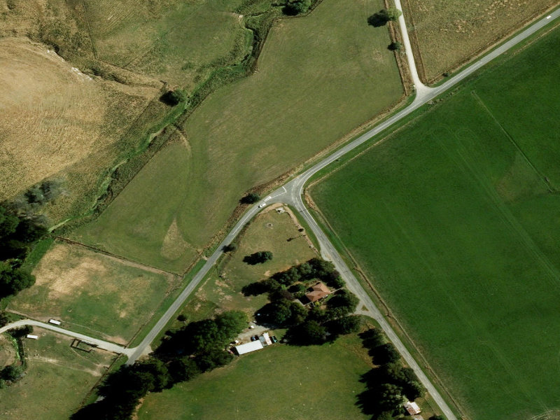 aerial view of Hazelburn War Memorial and the ground around it