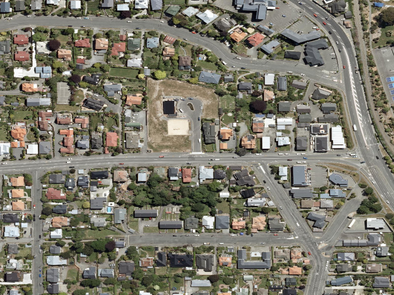 aerial view of 25 Pounder Gun Memorial and the ground around it