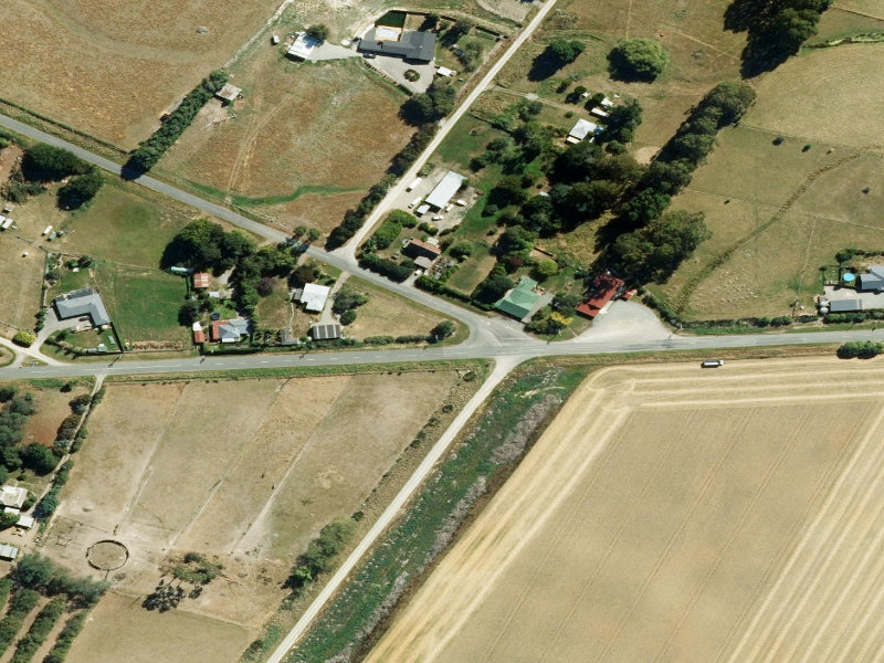 aerial view of Otipua War Memorial and the ground around it