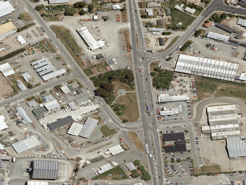 aerial view of Washdyke War Memorial and the ground around it