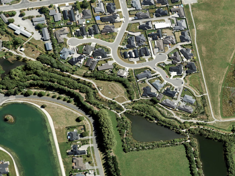 aerial view of Historic St -  Treatment Ponds Walls and the ground around it