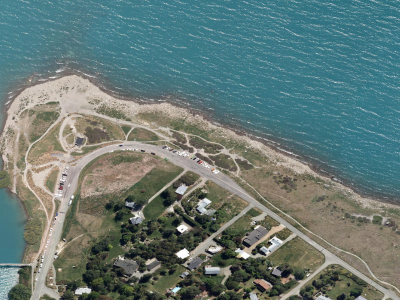 aerial view of Statue Of Sheepdog and the ground around it