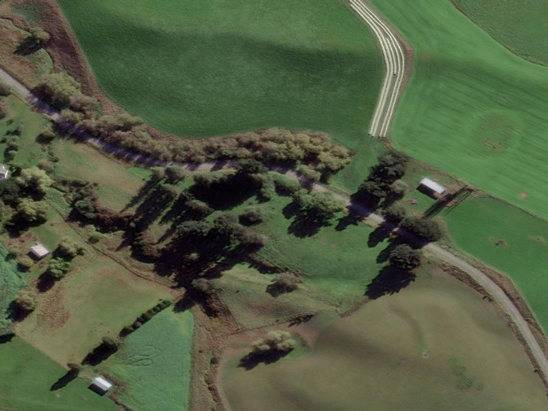 aerial view of Te Ngawai War Memorial and the ground around it