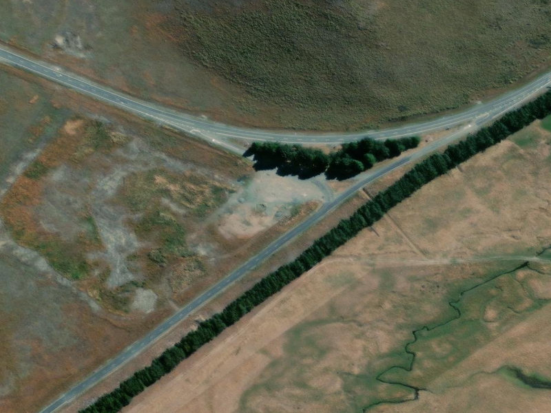 aerial view of Monument - Dog Kennel Corner and the ground around it