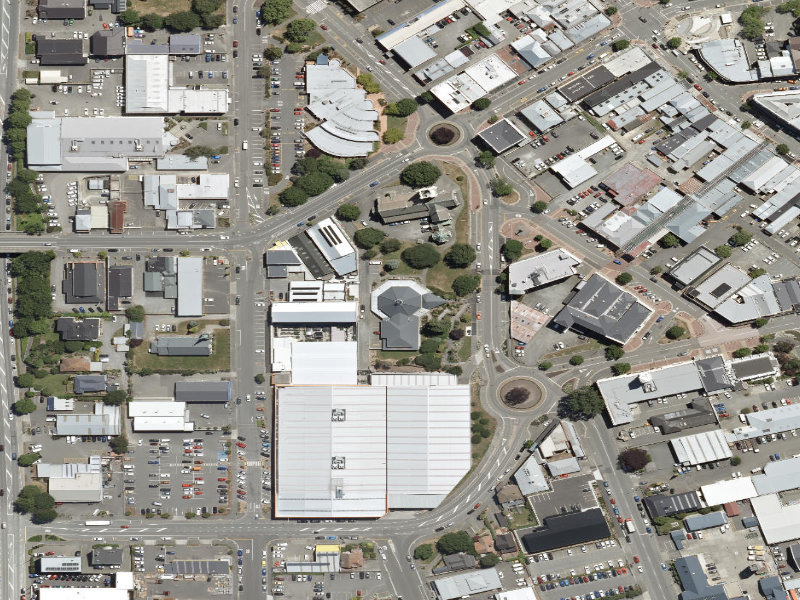aerial view of South Canterbury Museum and the ground around it