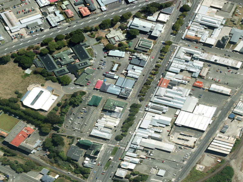 aerial view of North Otago Museum and the ground around it