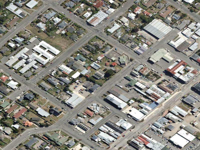 aerial view of Waimate Museum and the ground around it