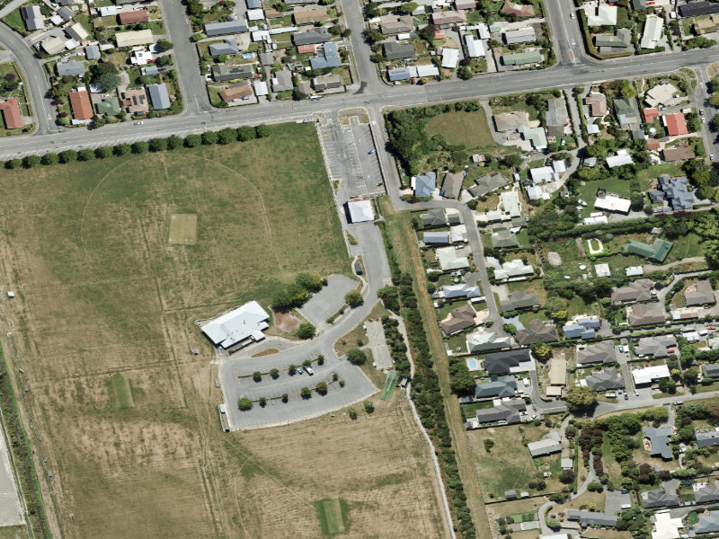 aerial view of Public toilet — Southbrook Road and the ground around it