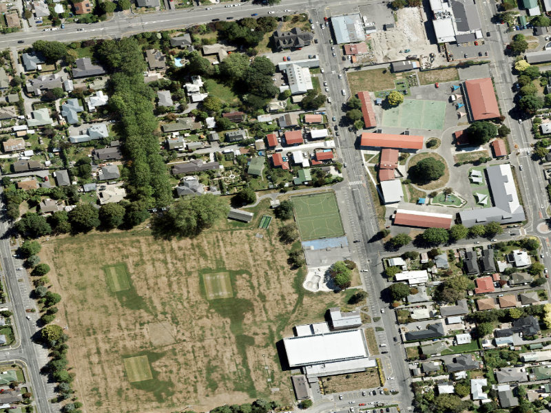 aerial view of North-east Corner Of Park Near Netball Park and the ground around it