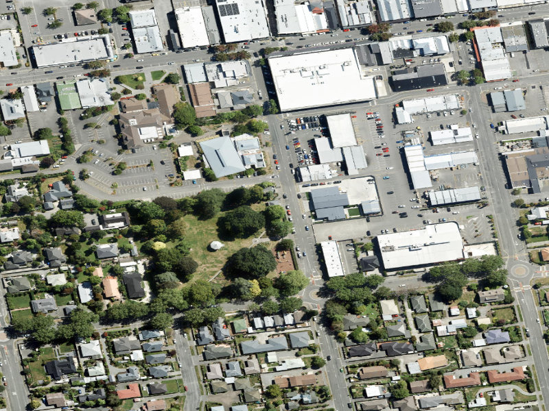 aerial view of North-east Corner Of Park and the ground around it