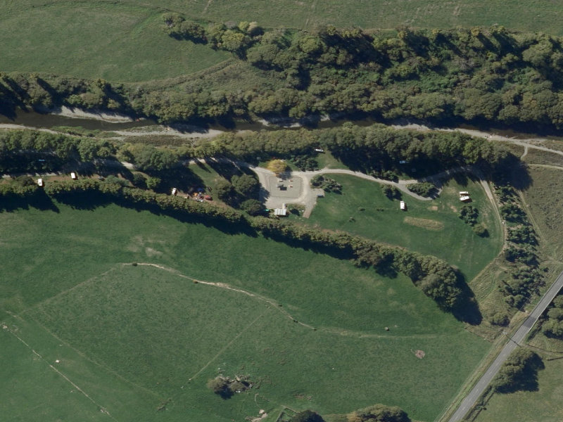 aerial view of Chamberlains Ford Public Toilets and the ground around it
