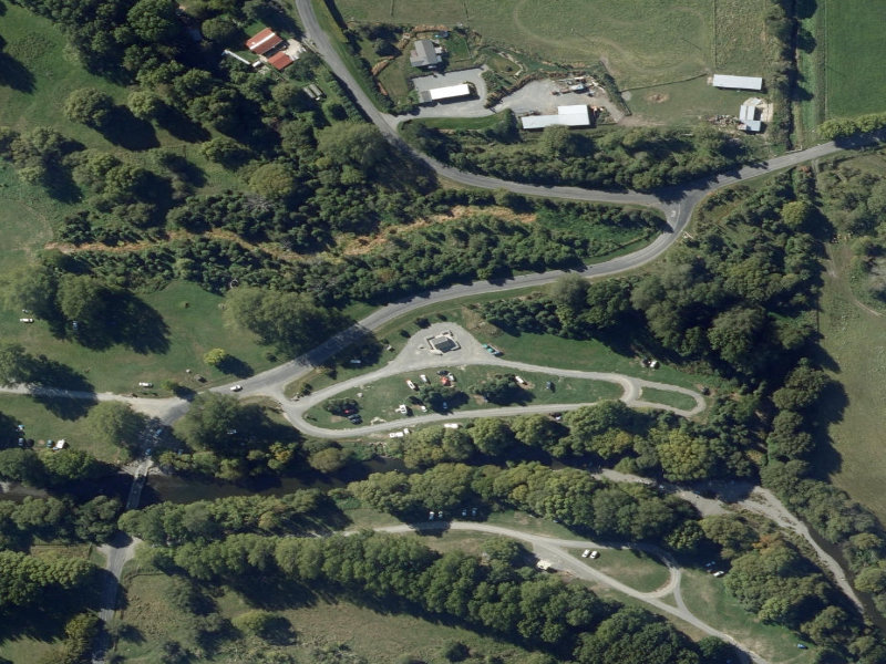 aerial view of Coes Ford Public Toilets and the ground around it