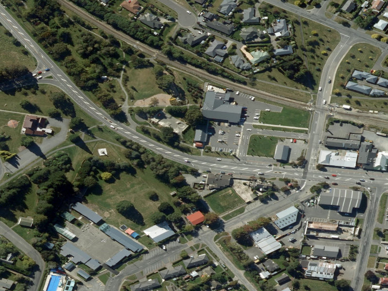 aerial view of Darfield Public Toilets and the ground around it