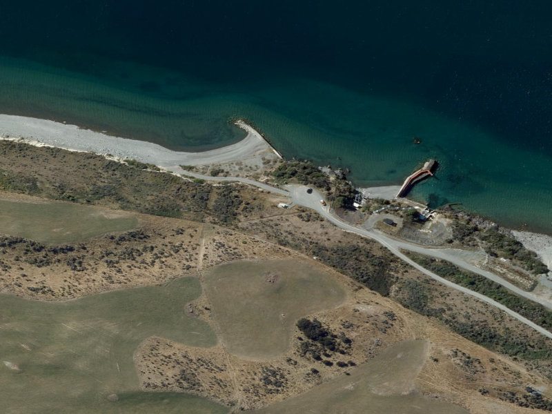 aerial view of Lake Coleridge Public Toilets and the ground around it