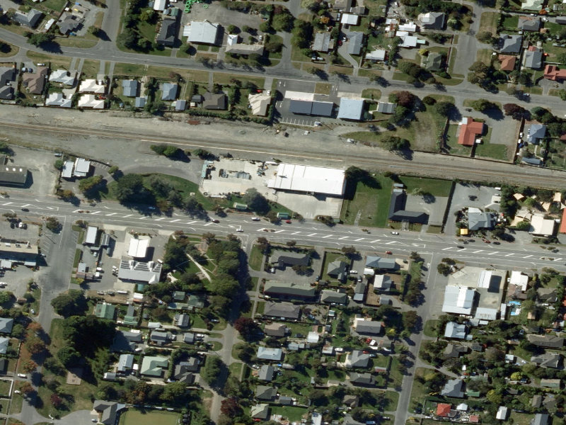aerial view of Darfield Public Toilets and the ground around it