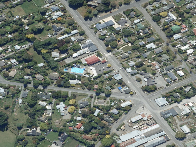 aerial view of Southbridge Public Toilets and the ground around it