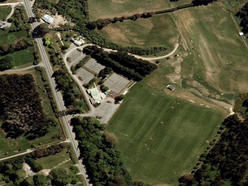 aerial view of Toilet Block and the ground around it