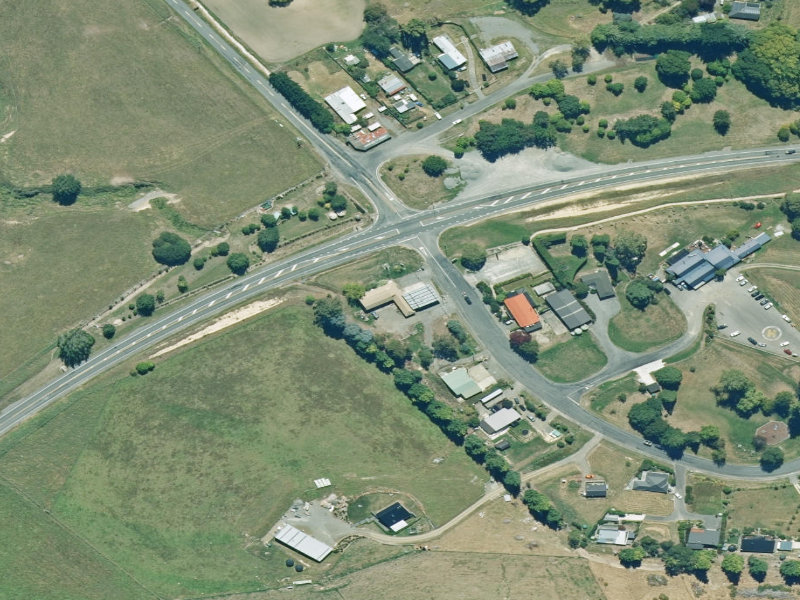aerial view of Greta Valley Public Toilets and the ground around it