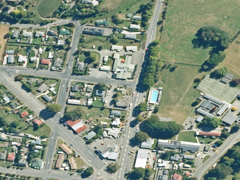 aerial view of Cheviot Public Toilets and the ground around it