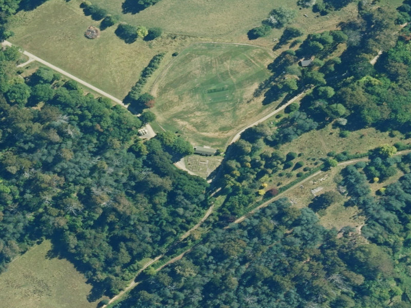 aerial view of Cheviot Hills Reserve Public Toilets and the ground around it