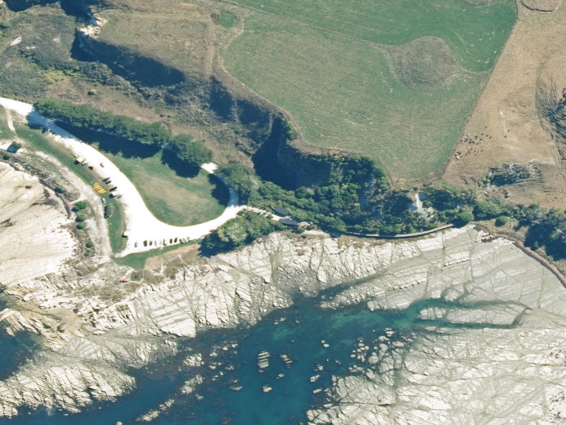 aerial view of South Bay Reserve Public Toilet and the ground around it