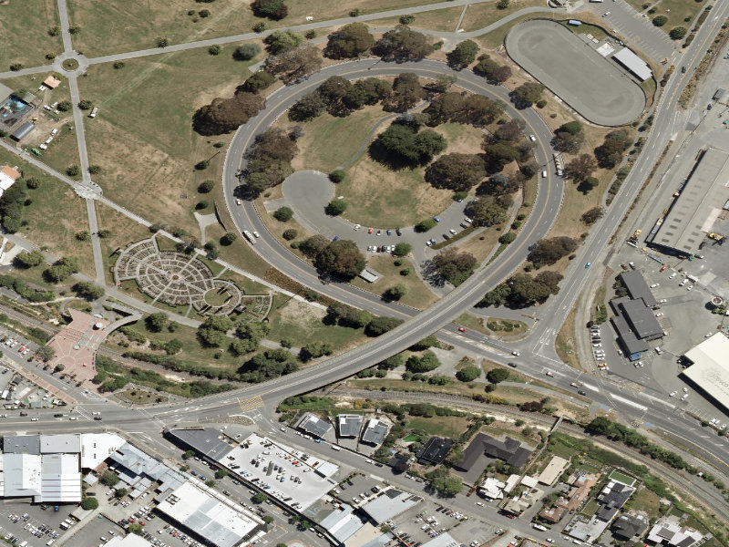 aerial view of Port Loop Toilets and the ground around it