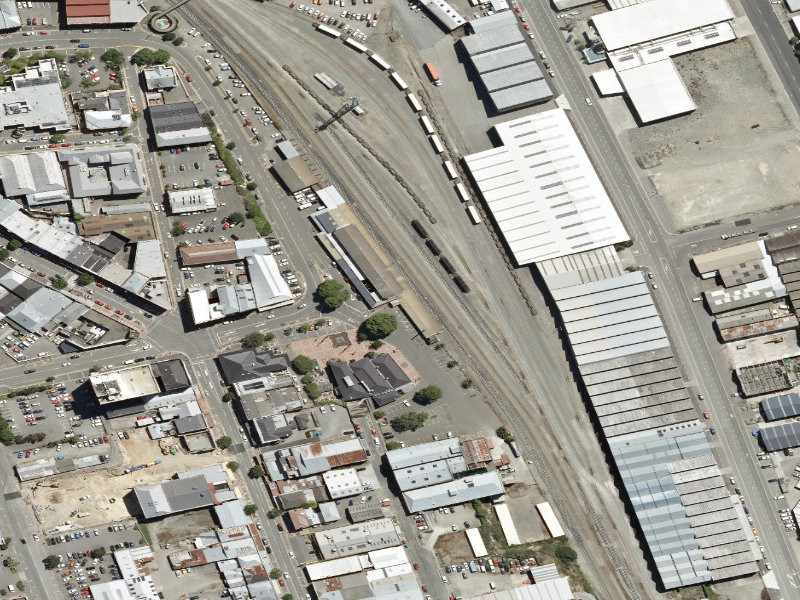 aerial view of Station Street Toilets and the ground around it