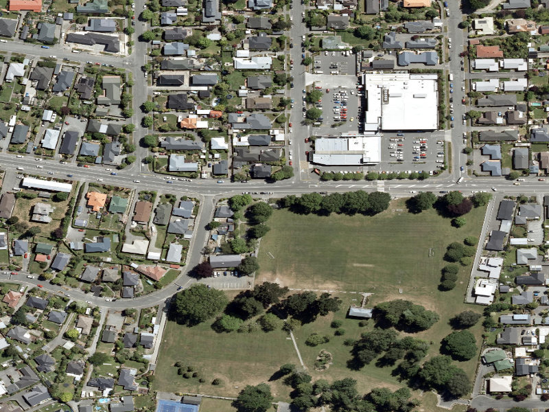 aerial view of Westend Park Toilets and the ground around it