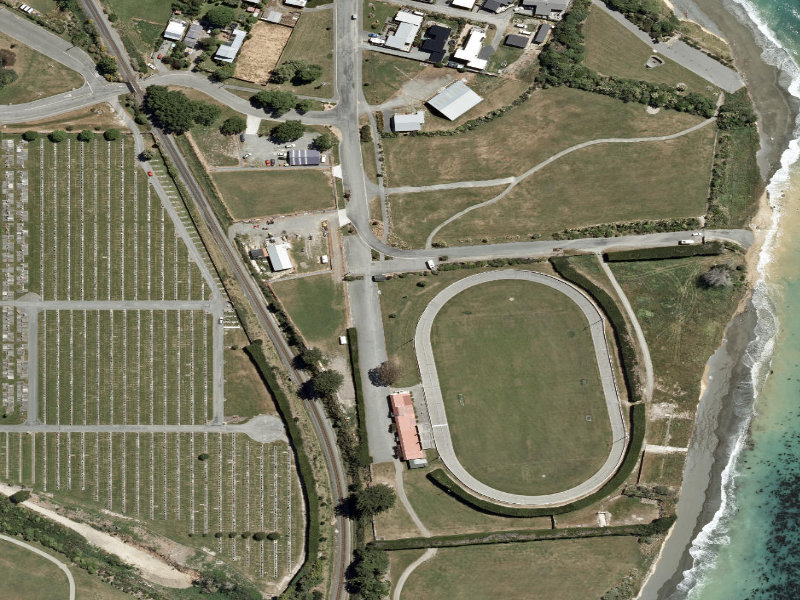 aerial view of Caledonian Ground Toilets and the ground around it