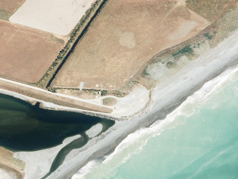 aerial view of Orari Mouth Toilets and the ground around it