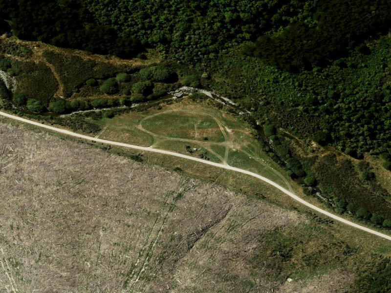 aerial view of Te Moana Picnic Area 3 Toilets and the ground around it