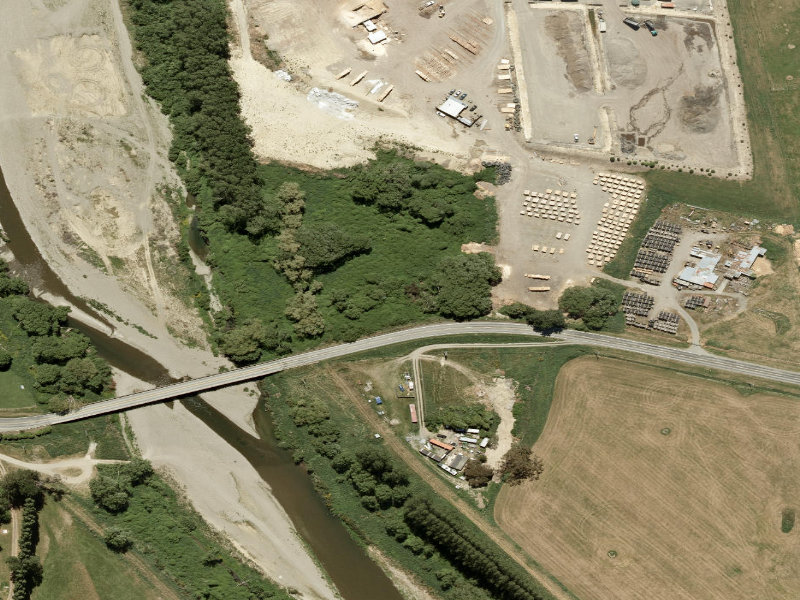 aerial view of Manse Bridge Toilets and the ground around it