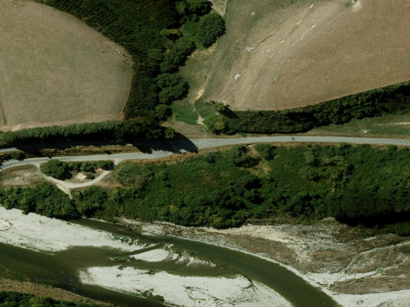 aerial view of Hanging Rock Toilets and the ground around it