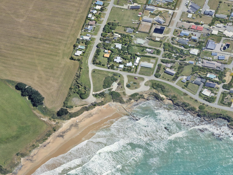 aerial view of Campbells Bay Public Toilets and the ground around it