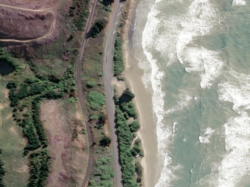 aerial view of Shag Point and the ground around it