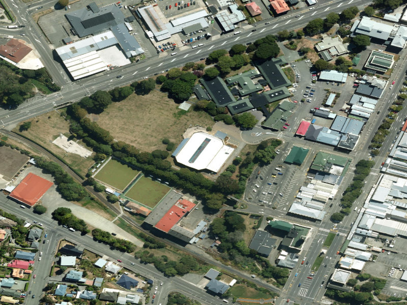 aerial view of Aquatic Centre and the ground around it