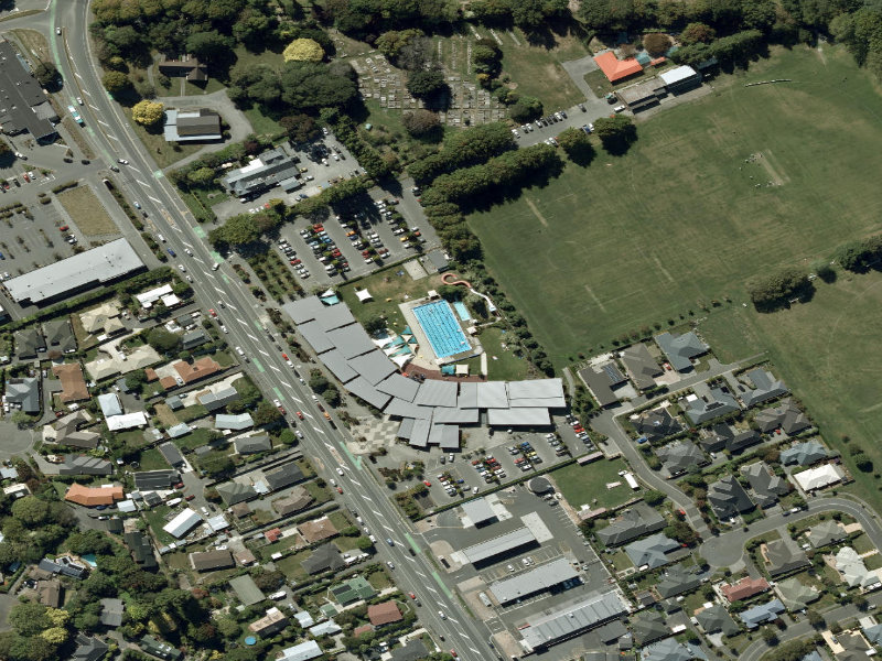 aerial view of Halswell and the ground around it